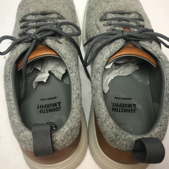 Johnston & Murphy Gray Wool Sneakers Memory Foam Insole Mens 10.5M - Picture 6 of 11